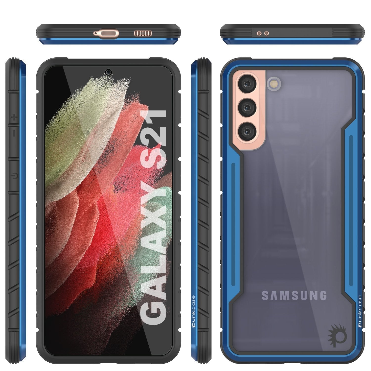 Punkcase S21 ravenger Case Protective Military Grade Multilayer Cover [Blue]