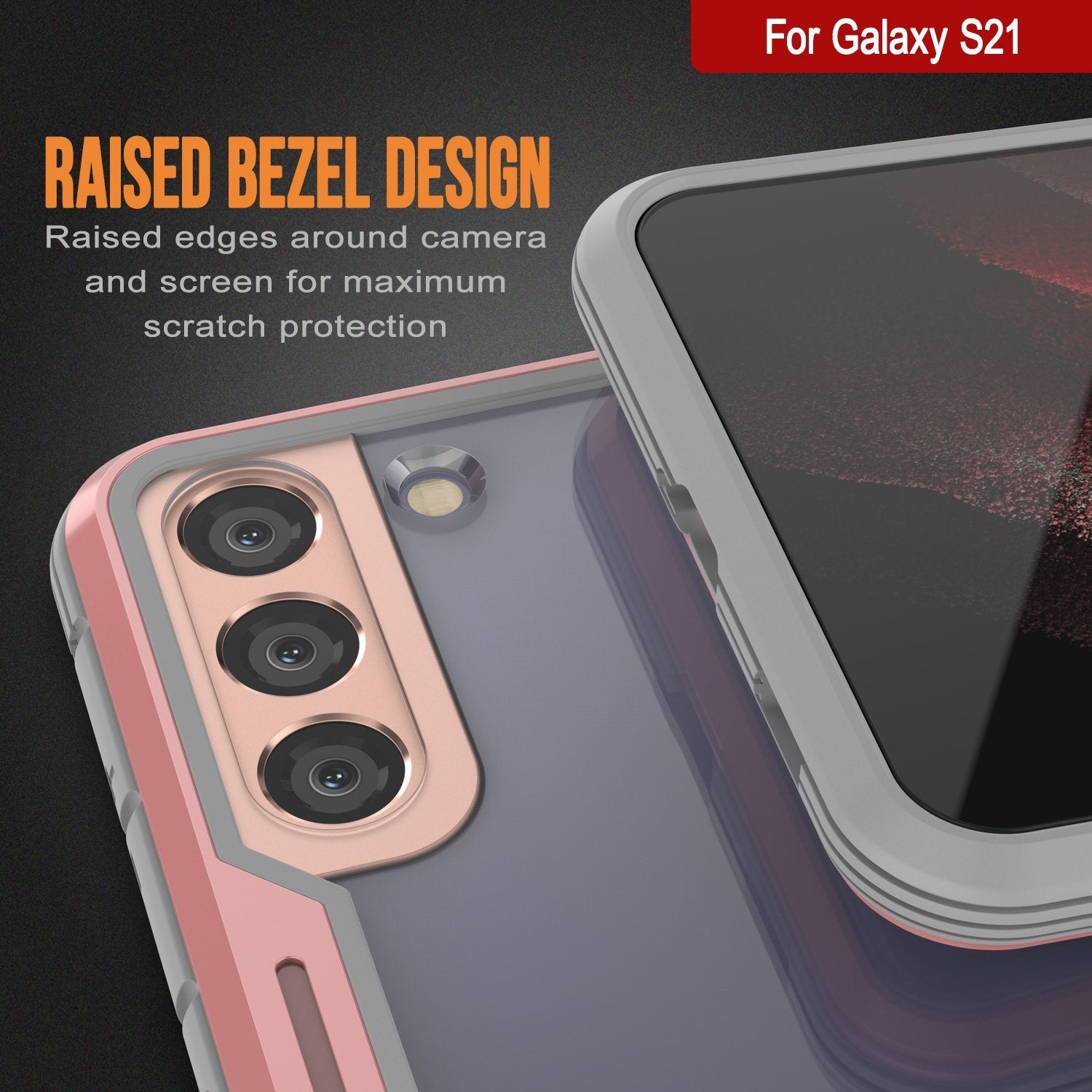 Punkcase S21 ravenger Case Protective Military Grade Multilayer Cover [Rose-Gold]