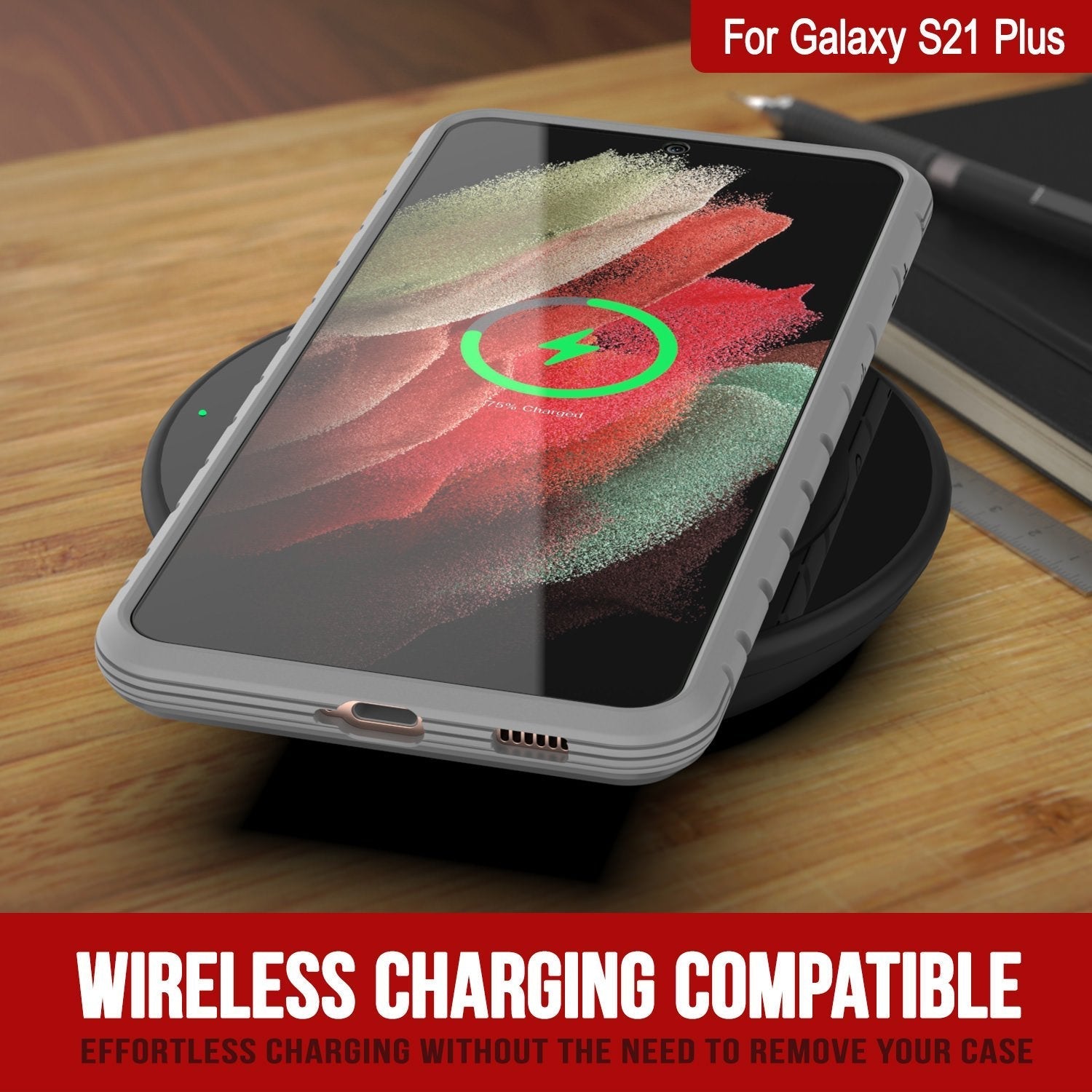 Punkcase S21+ Plus ravenger Case Protective Military Grade Multilayer Cover [Grey]