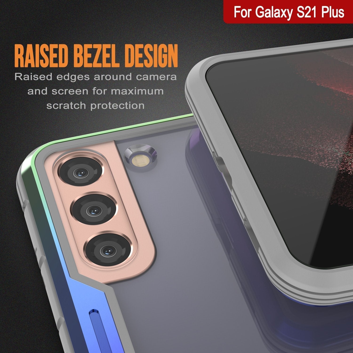 Punkcase S21+ Plus ravenger Case Protective Military Grade Multilayer Cover [Rainbow]
