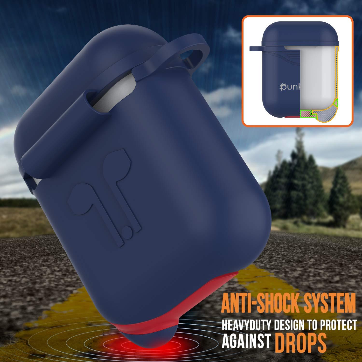 Punkcase Airpod Case with Keychain (Navy-Blue)
