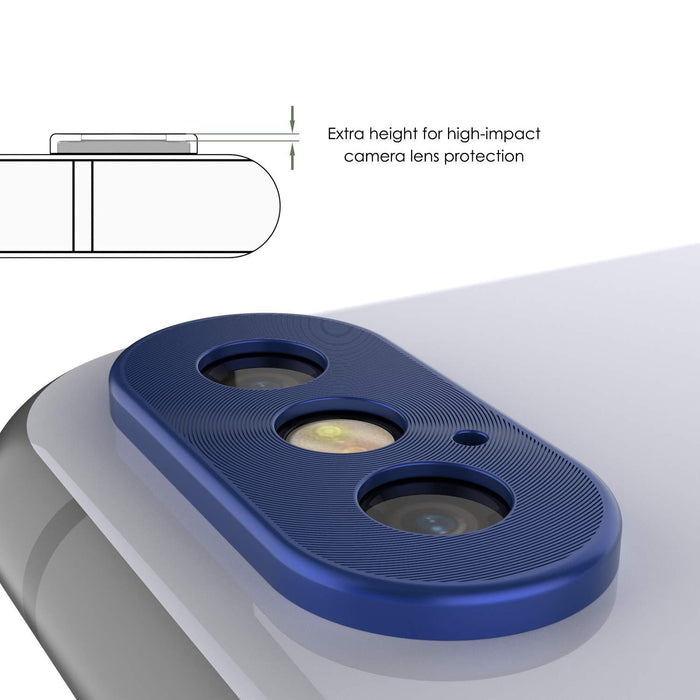 Punkcase iPhone XS Max Camera Protector Ring [Blue]