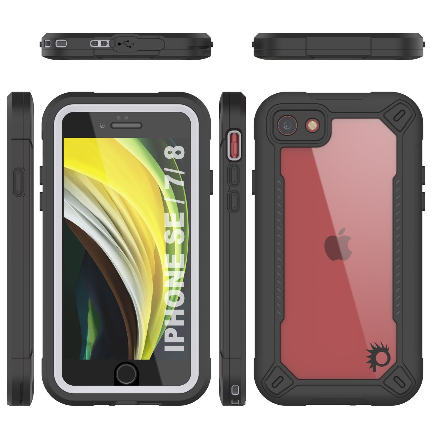 iPhone 7 Waterproof IP68 Case, Punkcase [white]  [Maximus Series] [Slim Fit] [IP68 Certified] [Shockresistant] Clear Armor Cover with Screen Protector | Ultimate Protection