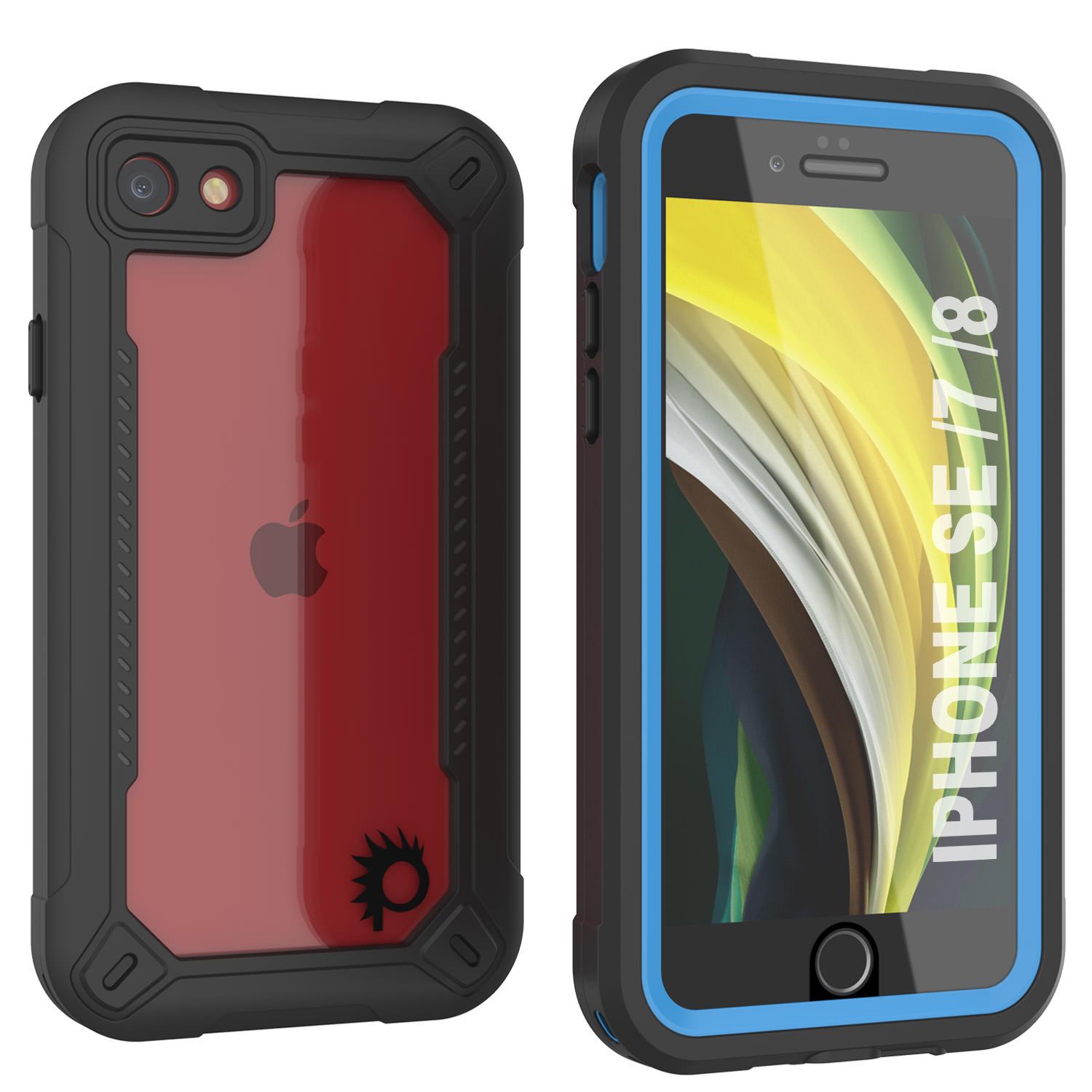 iPhone 8 Waterproof IP68 Case, Punkcase [Blue]  [Maximus Series] [Slim Fit] [IP68 Certified] [Shockresistant] Clear Armor Cover with Screen Protector | Ultimate Protection