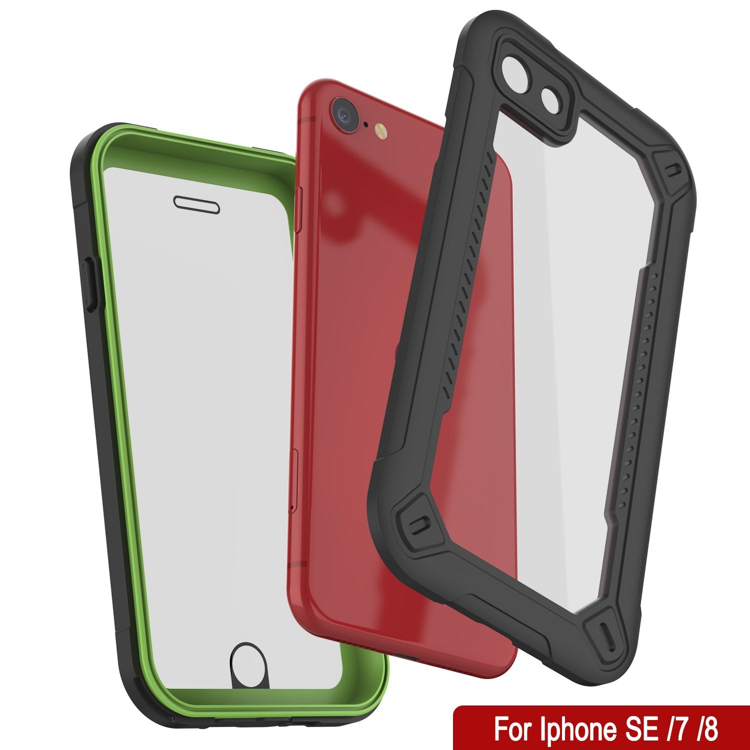 iPhone 8 Waterproof IP68 Case, Punkcase [Green]  [Maximus Series] [Slim Fit] [IP68 Certified] [Shockresistant] Clear Armor Cover with Screen Protector | Ultimate Protection