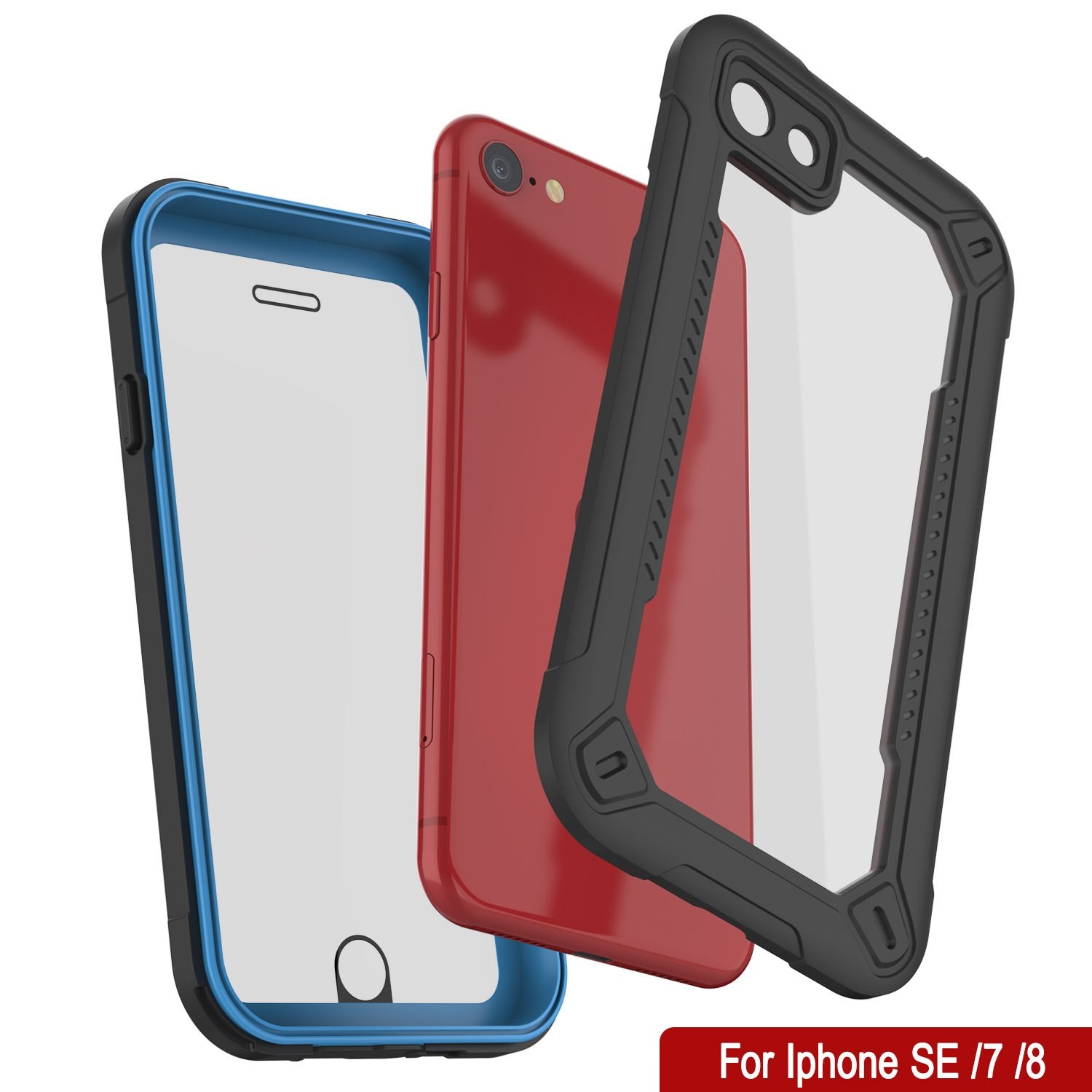 iPhone SE (4.7") Waterproof IP68 Case, Punkcase [Blue]  [Maximus Series] [Slim Fit] [IP68 Certified] [Shockresistant] Clear Armor Cover with Screen Protector | Ultimate Protection