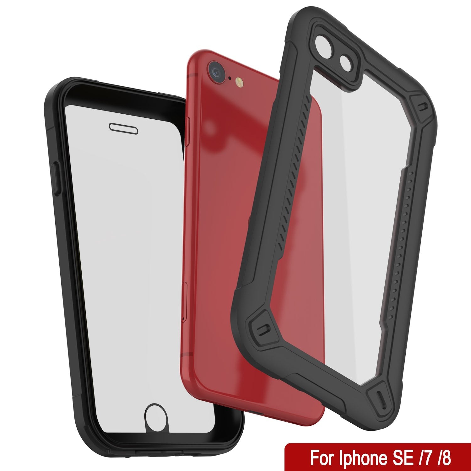 iPhone SE (4.7") Waterproof IP68 Case, Punkcase [Black]  [Maximus Series] [Slim Fit] [IP68 Certified] [Shockresistant] Clear Armor Cover with Screen Protector | Ultimate Protection