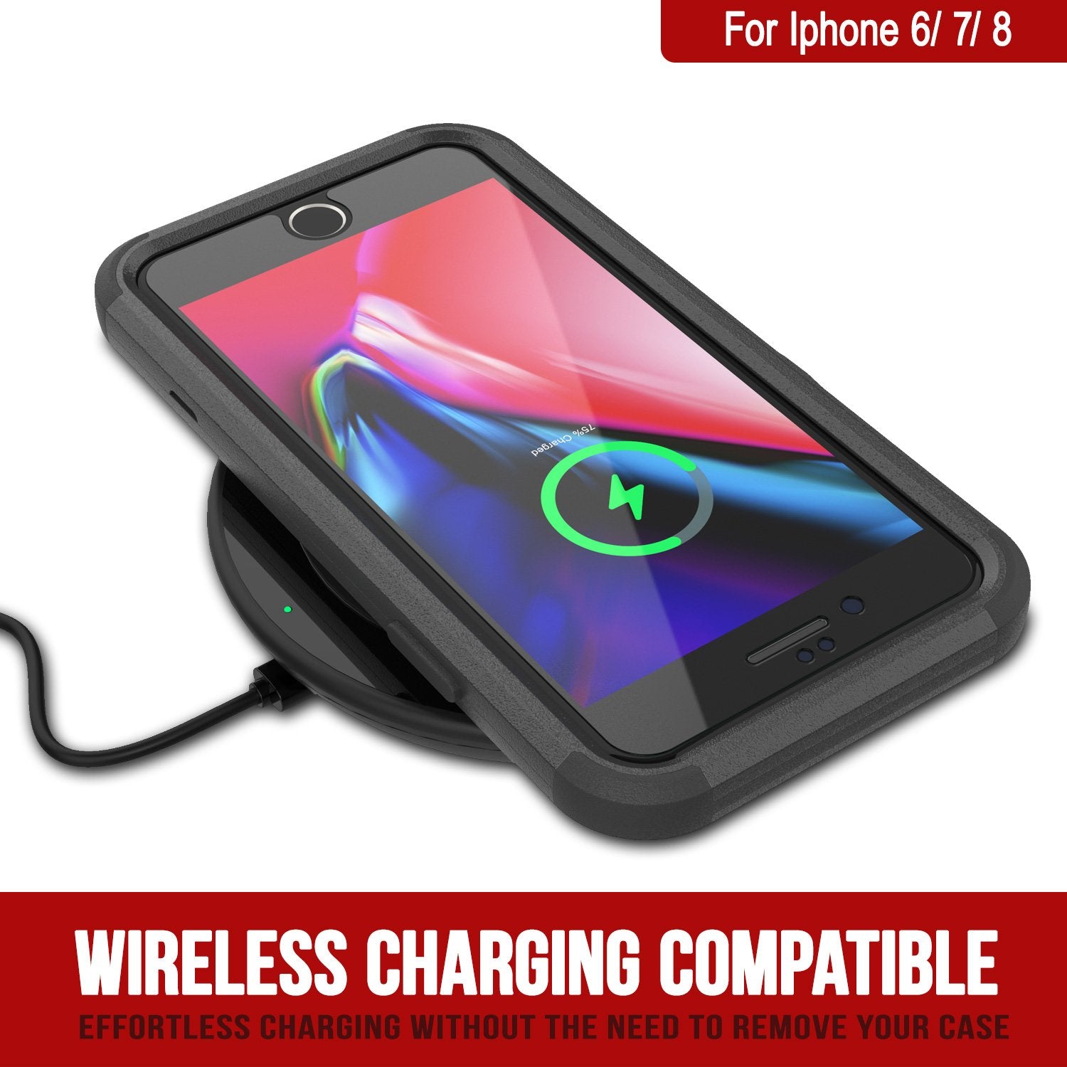 Punkcase for iPhone 7 Belt Clip Multilayer Holster Case [Patron Series] [Black]