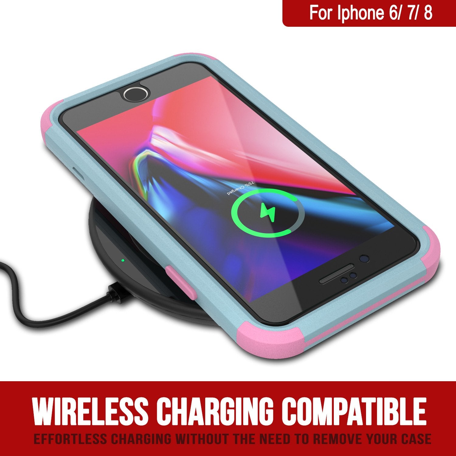 Punkcase for iPhone 6 Belt Clip Multilayer Holster Case [Patron Series] [Mint-Pink]