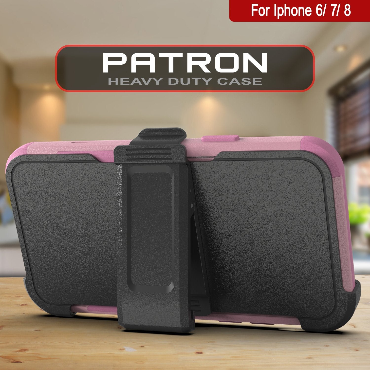 Punkcase for iPhone 7 Belt Clip Multilayer Holster Case [Patron Series] [Pink]