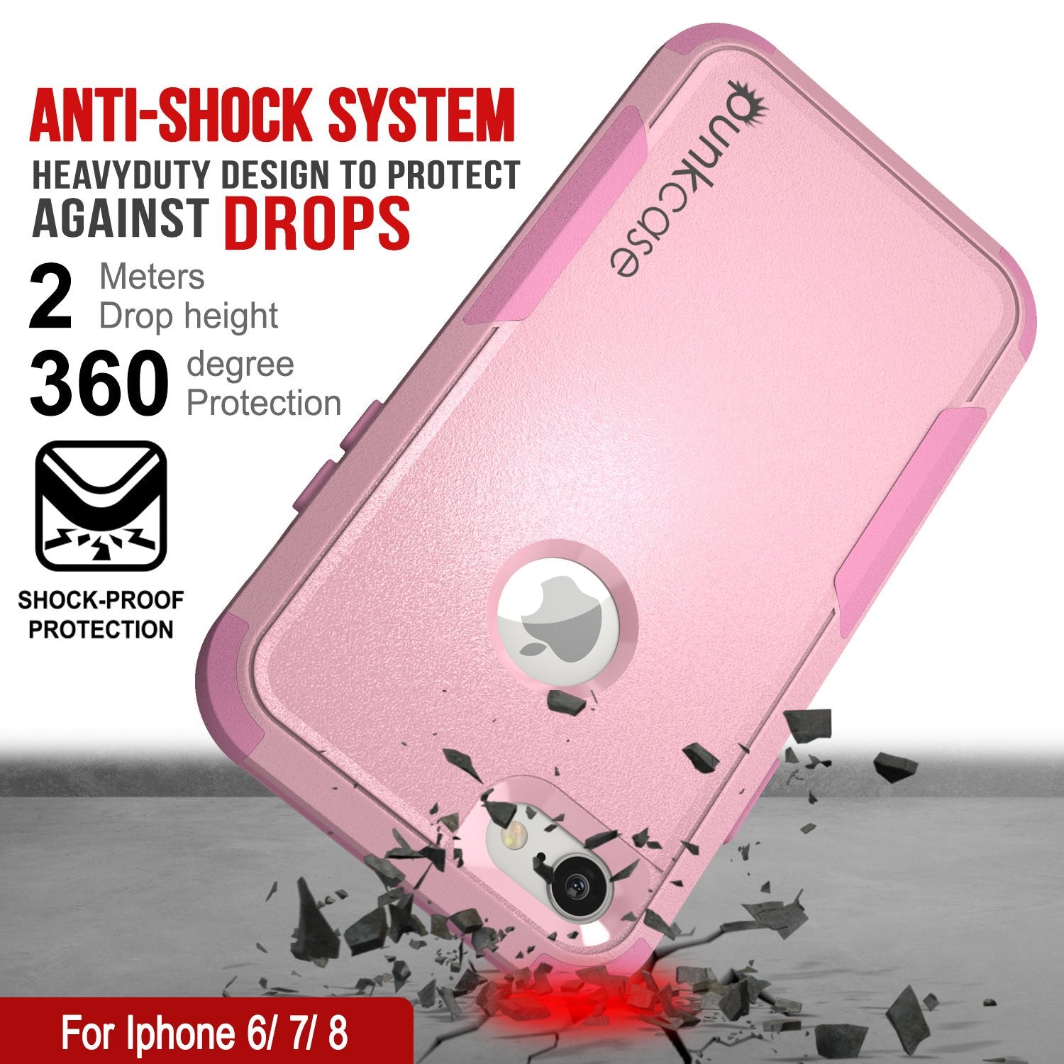 Punkcase for iPhone 6 Belt Clip Multilayer Holster Case [Patron Series] [Pink]