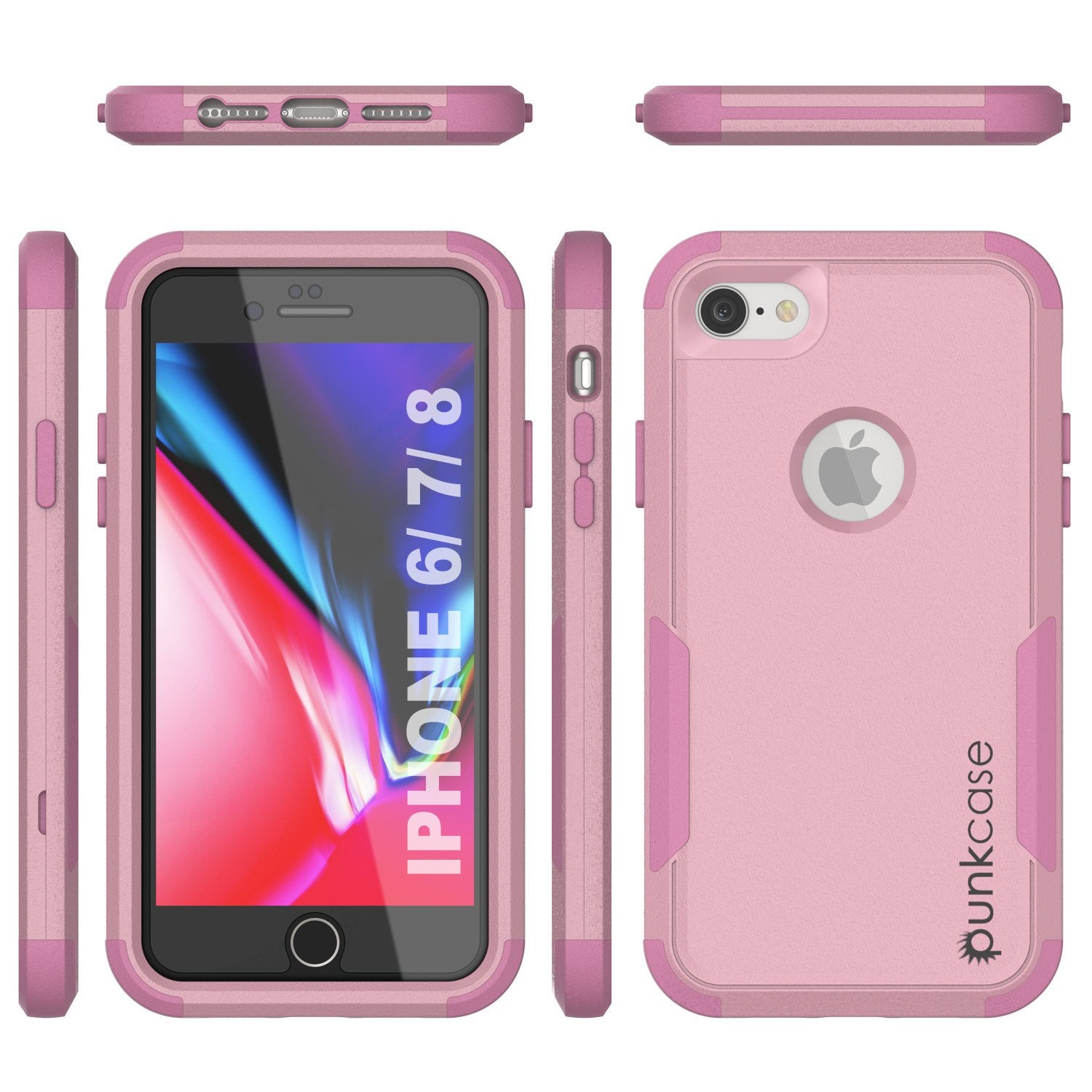 Punkcase for iPhone 7 Belt Clip Multilayer Holster Case [Patron Series] [Pink]