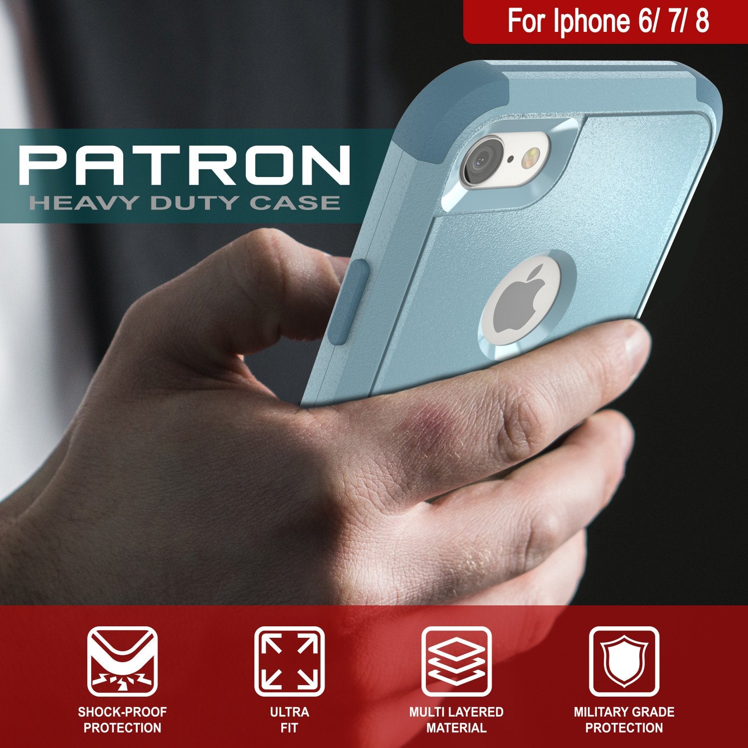 Punkcase for iPhone 7 Belt Clip Multilayer Holster Case [Patron Series] [Mint]