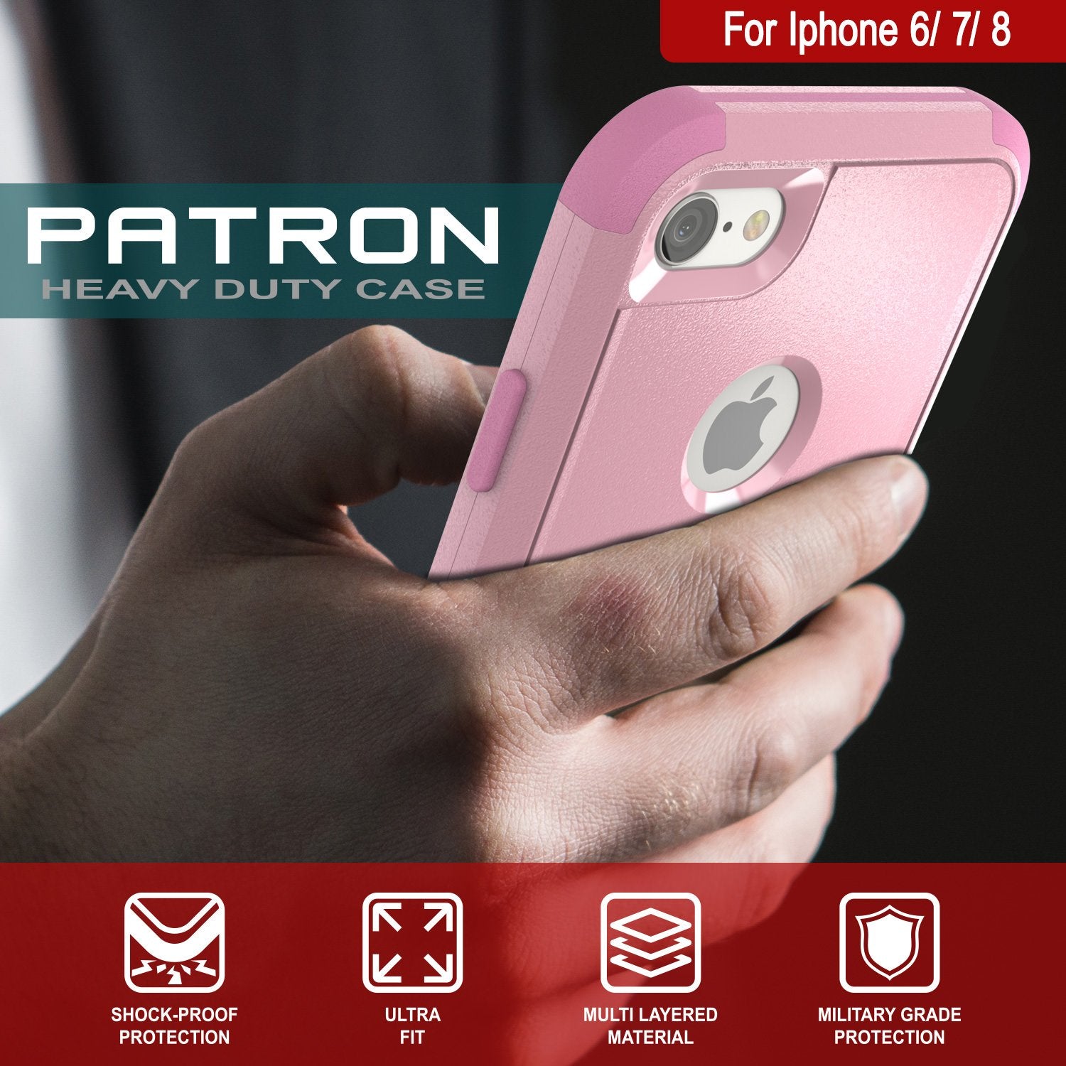 Punkcase for iPhone 6 Belt Clip Multilayer Holster Case [Patron Series] [Pink]