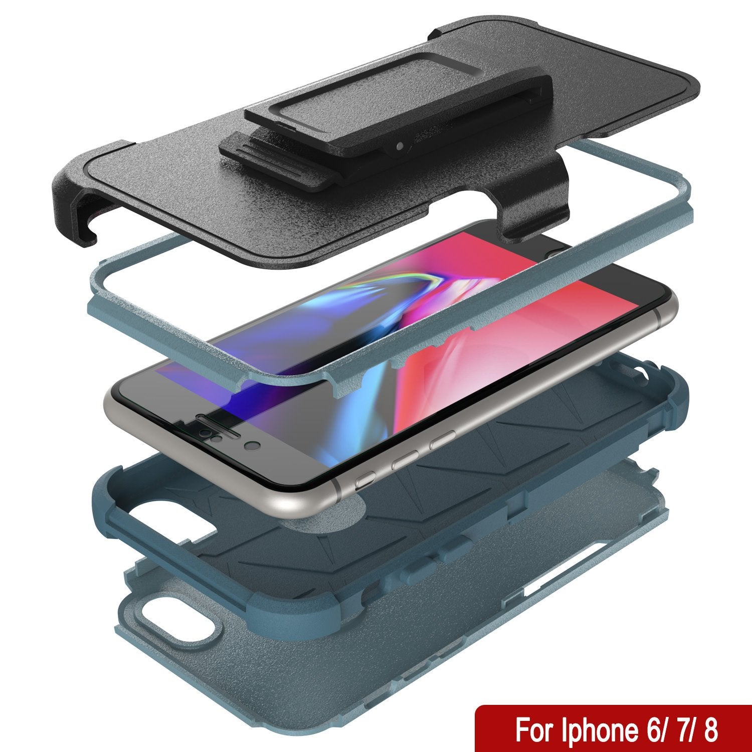 Punkcase for iPhone 7 Belt Clip Multilayer Holster Case [Patron Series] [Mint]