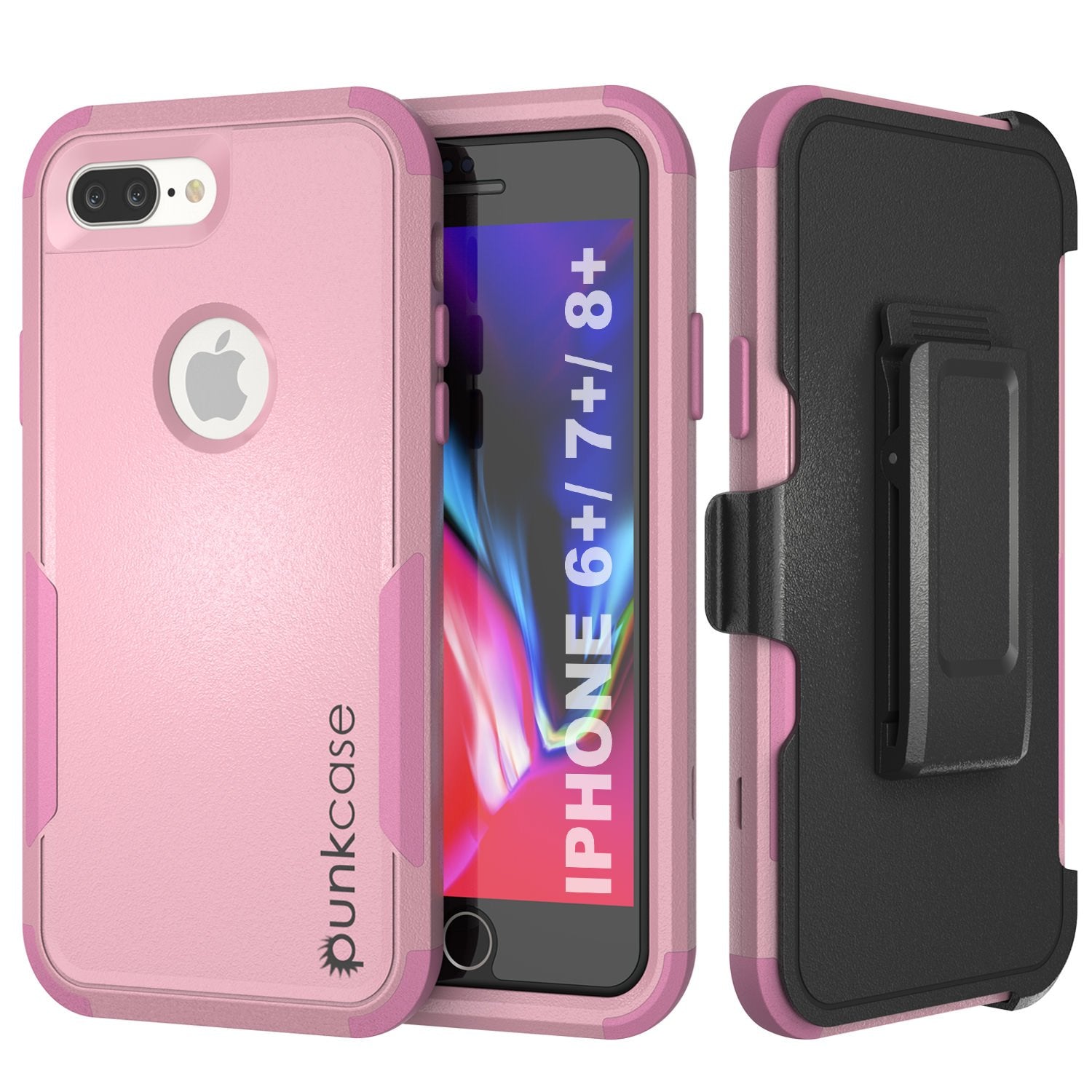 Punkcase for iPhone 6+ Plus Belt Clip Multilayer Holster Case [Patron Series] [Pink]