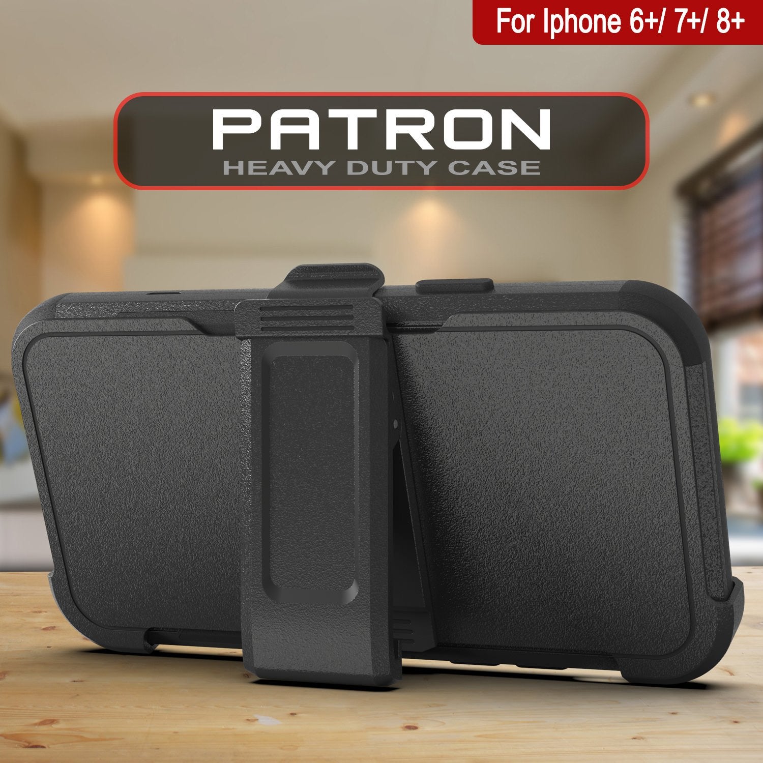 Punkcase for iPhone 6+ Plus Belt Clip Multilayer Holster Case [Patron Series] [Black]
