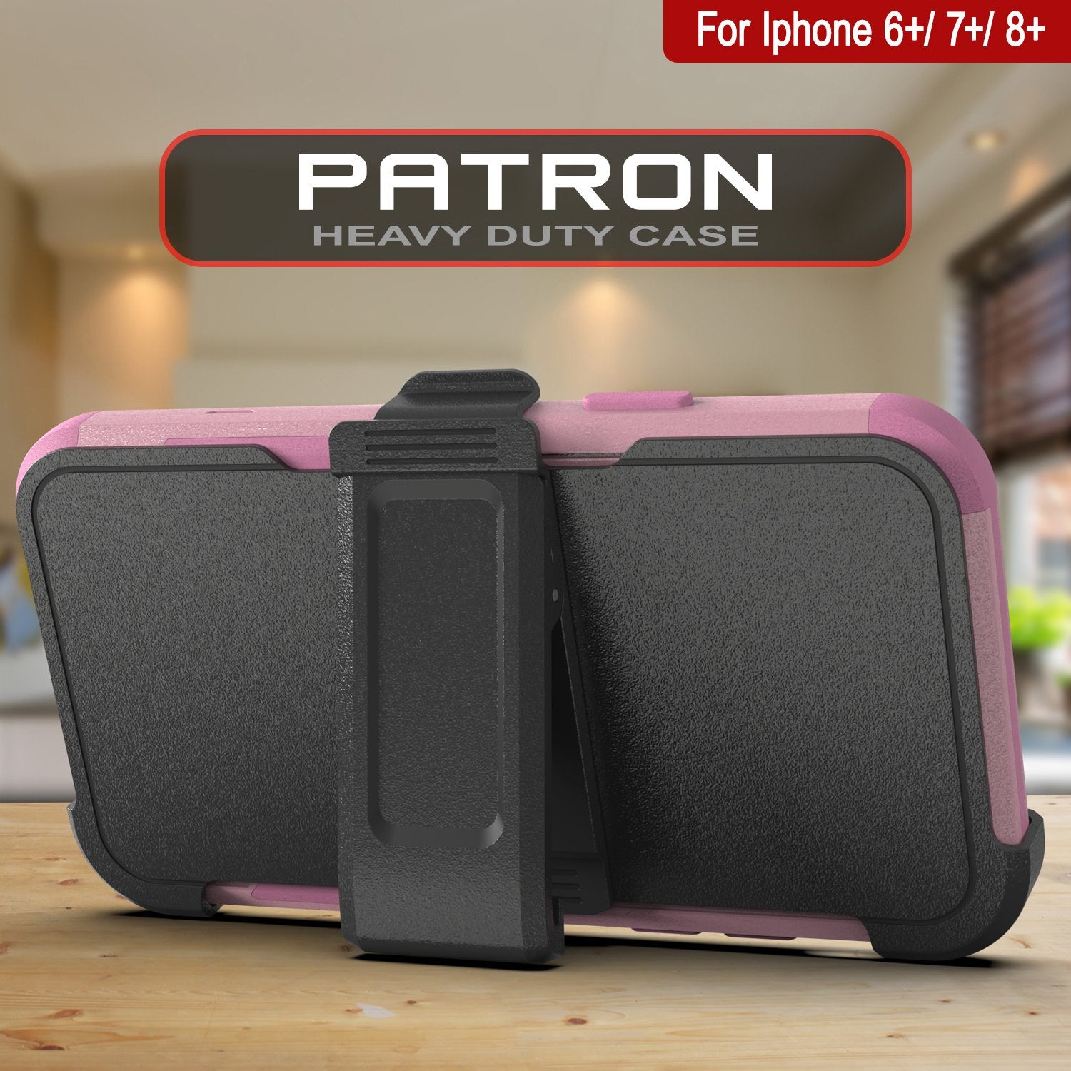 Punkcase for iPhone 6+ Plus Belt Clip Multilayer Holster Case [Patron Series] [Pink]