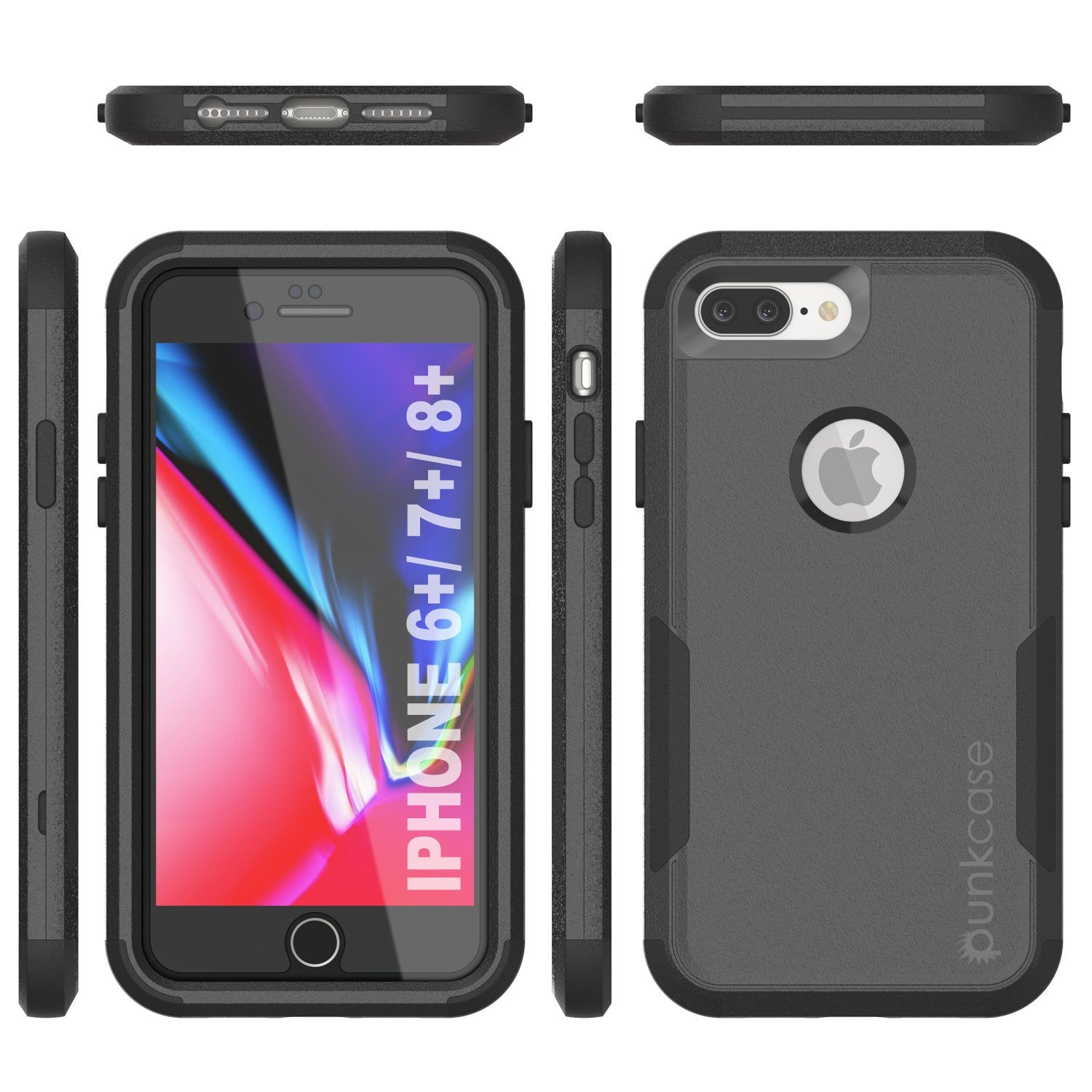 Punkcase for iPhone 6+ Plus Belt Clip Multilayer Holster Case [Patron Series] [Black]