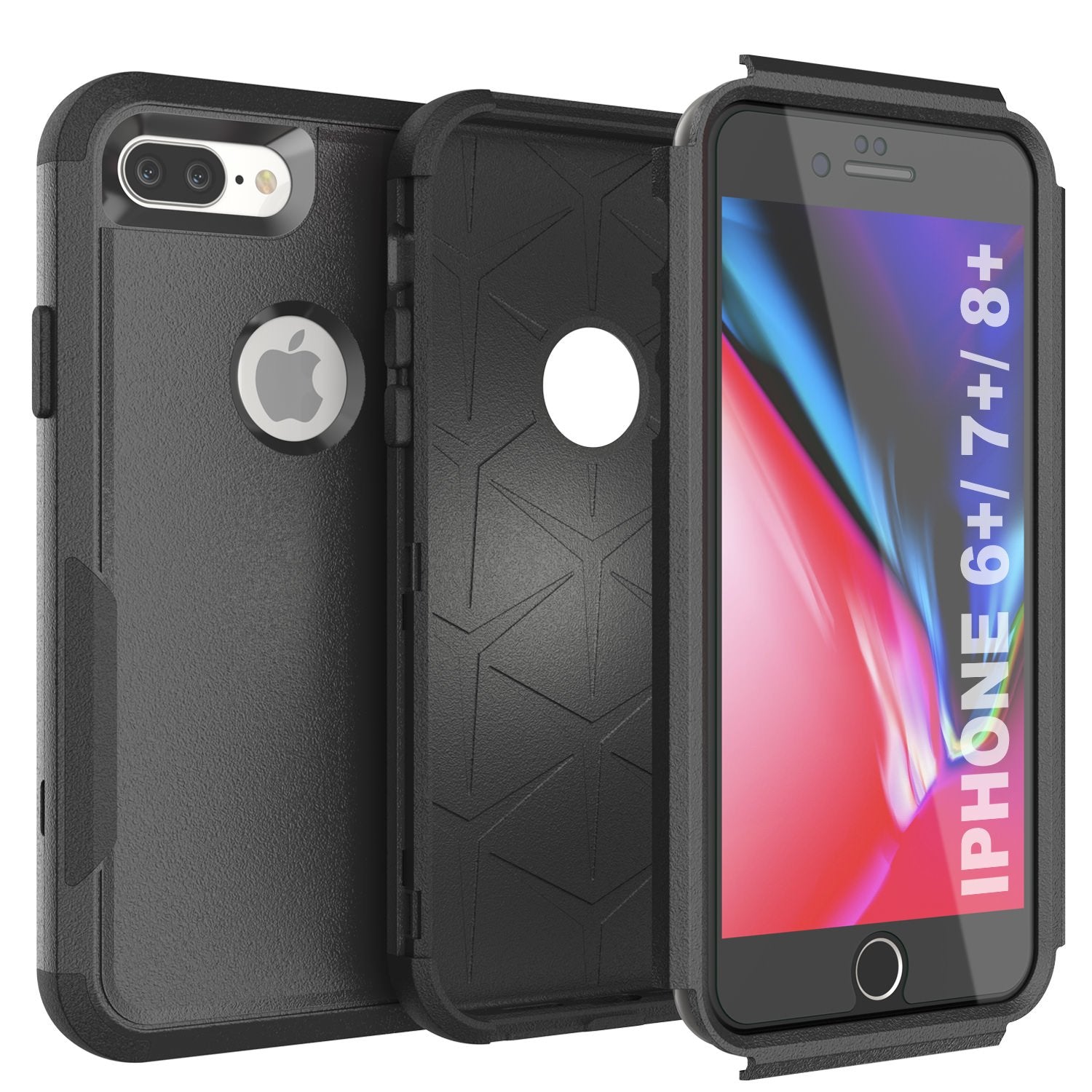 Punkcase for iPhone 6+ Plus Belt Clip Multilayer Holster Case [Patron Series] [Black]