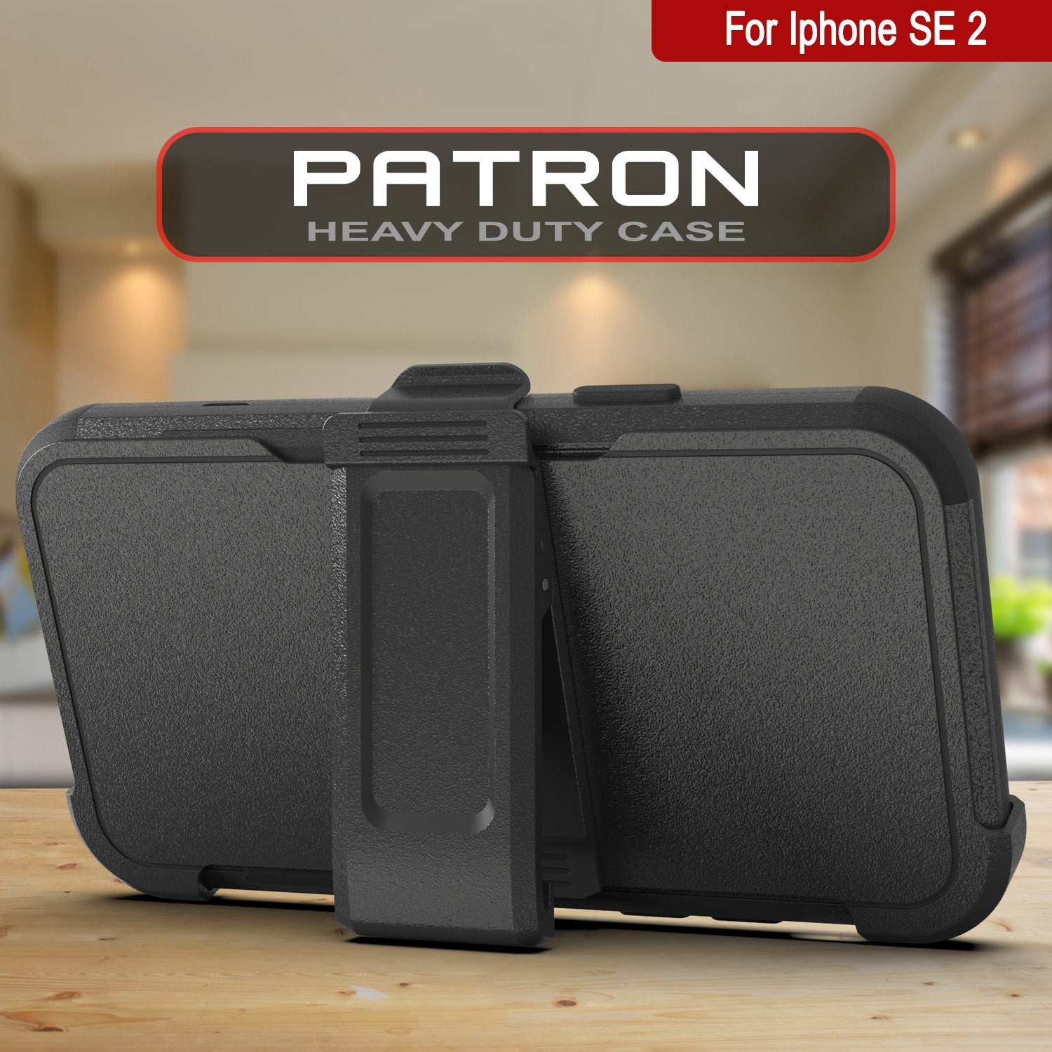 Punkcase for iPhone SE Belt Clip Multilayer Holster Case [Patron Series] [Black]