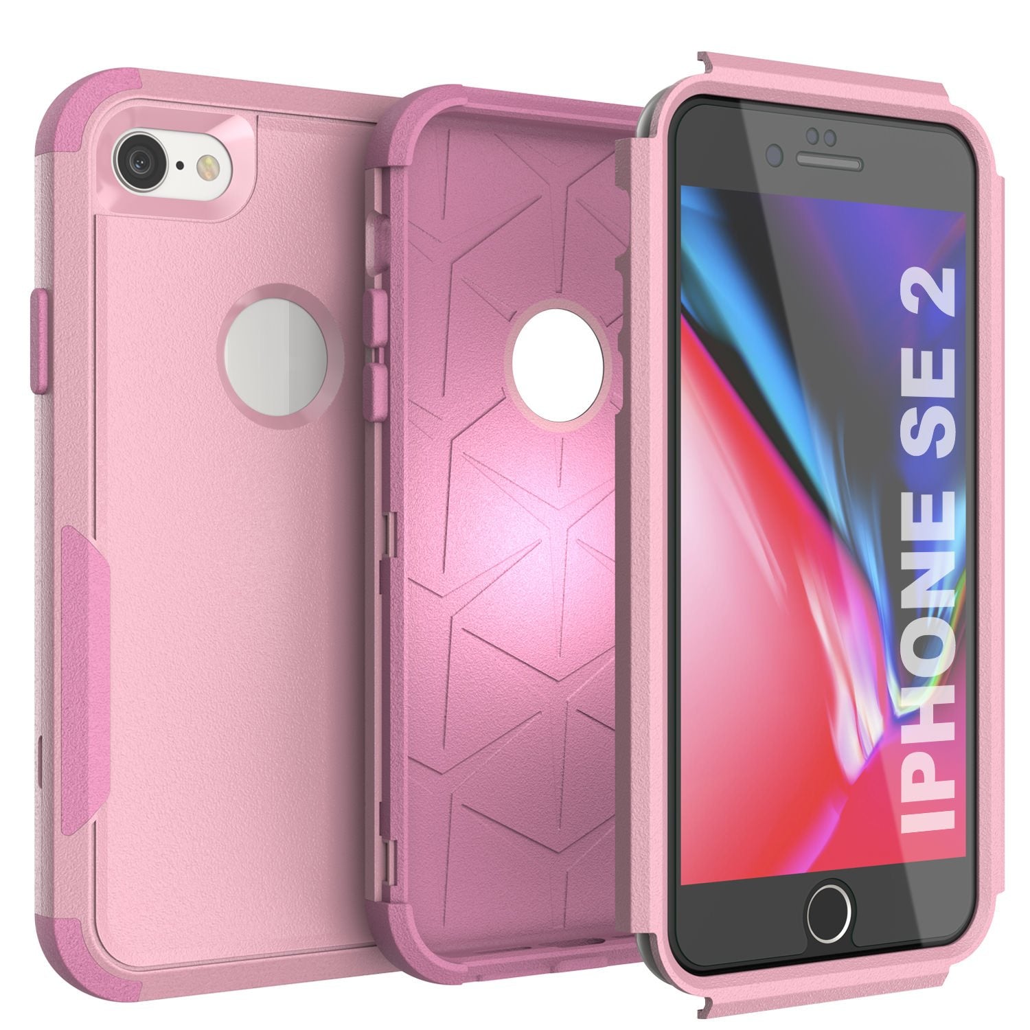 Punkcase for iPhone SE Belt Clip Multilayer Holster Case [Patron Series] [Pink]