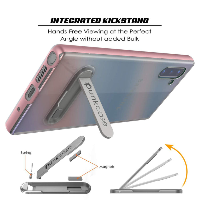 Galaxy Note 10 Lucid 3.0 PunkCase Armor Cover w/Integrated Kickstand and Screen Protector [Rose Gold] (Color in image: Grey)