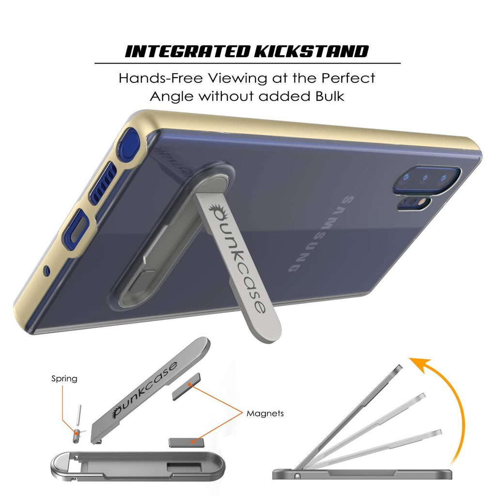Galaxy Note 10+ Plus Lucid 3.0 PunkCase Armor Cover w/Integrated Kickstand and Screen Protector [Gold] (Color in image: Grey)