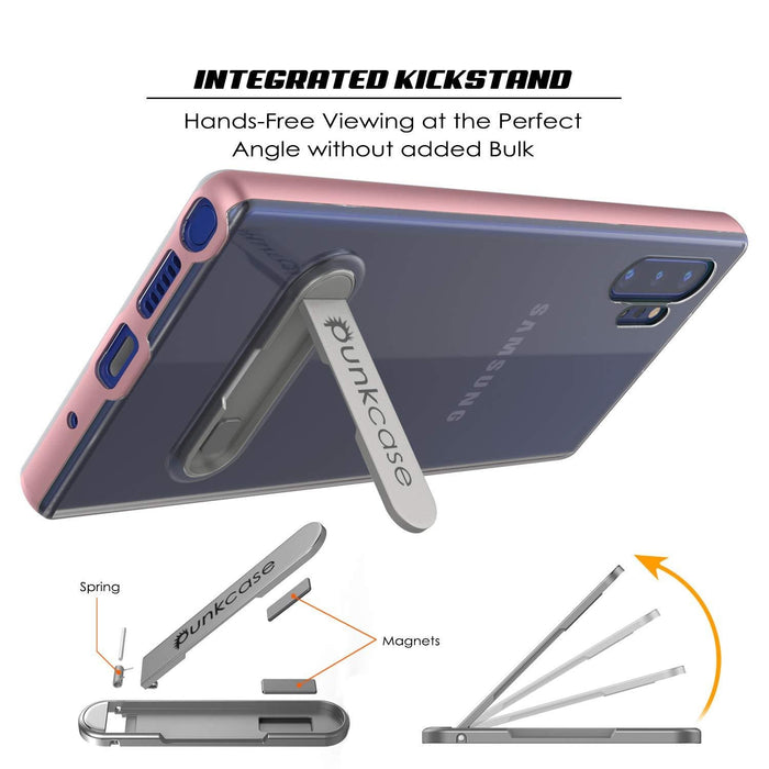 Galaxy Note 10+ Plus Lucid 3.0 PunkCase Armor Cover w/Integrated Kickstand and Screen Protector [Rose Gold] (Color in image: Grey)