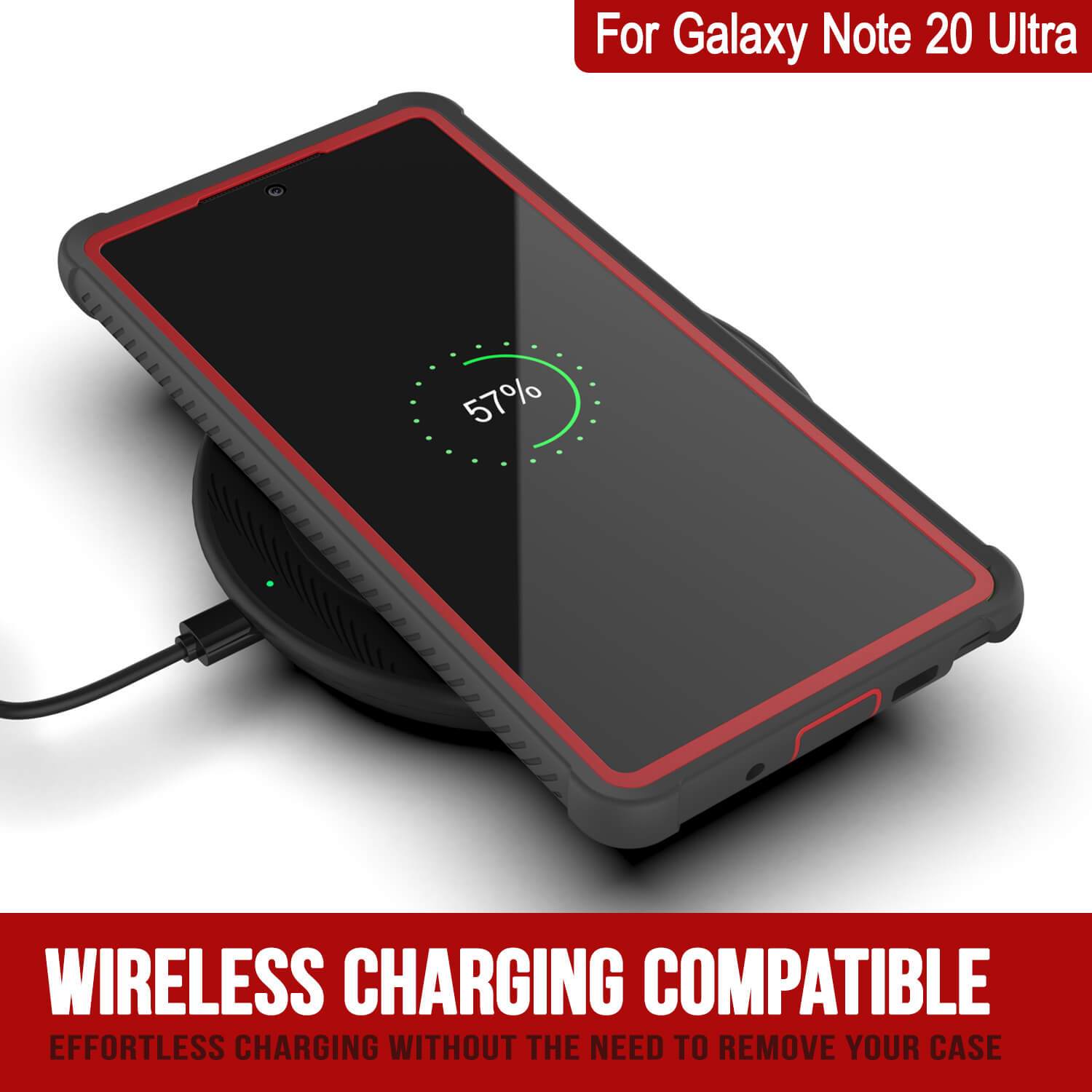 Punkcase Galaxy Note 20 Ultra Case, [Spartan Series] Red Rugged Heavy Duty Cover W/Built in Screen Protector (Color in image: Light Green)