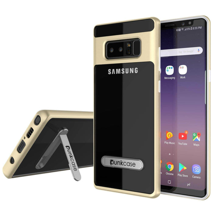Galaxy Note 8 Case, PUNKcase [LUCID 3.0 Series] Armor Cover w/Integrated Kickstand [Gold] (Color in image: Gold)
