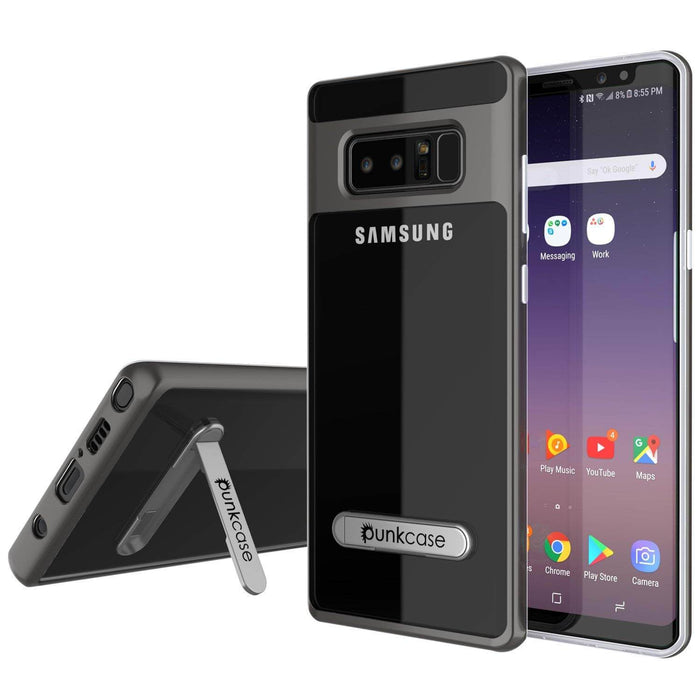Galaxy Note 8 Case, PUNKcase [LUCID 3.0 Series] Armor Cover w/Integrated Kickstand [Grey] (Color in image: Grey)