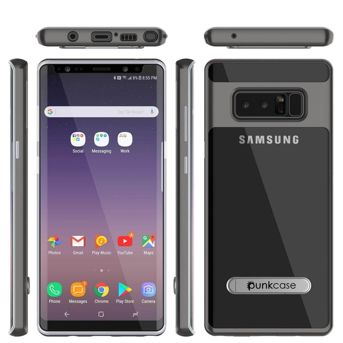 Galaxy Note 8 Case, PUNKcase [LUCID 3.0 Series] Armor Cover w/Integrated Kickstand [Grey] (Color in image: Teal)