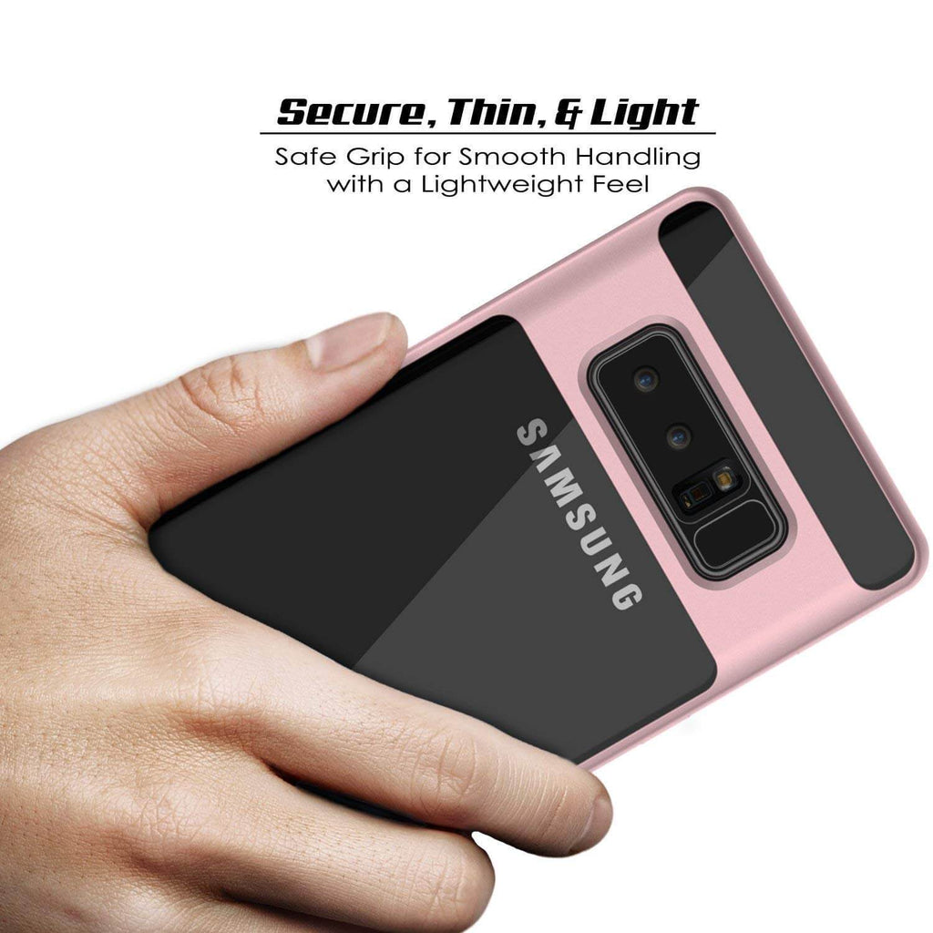Galaxy Note 8 Case, PUNKcase [LUCID 3.0 Series] Armor Cover w/Integrated Kickstand [Rose Gold] (Color in image: Black)