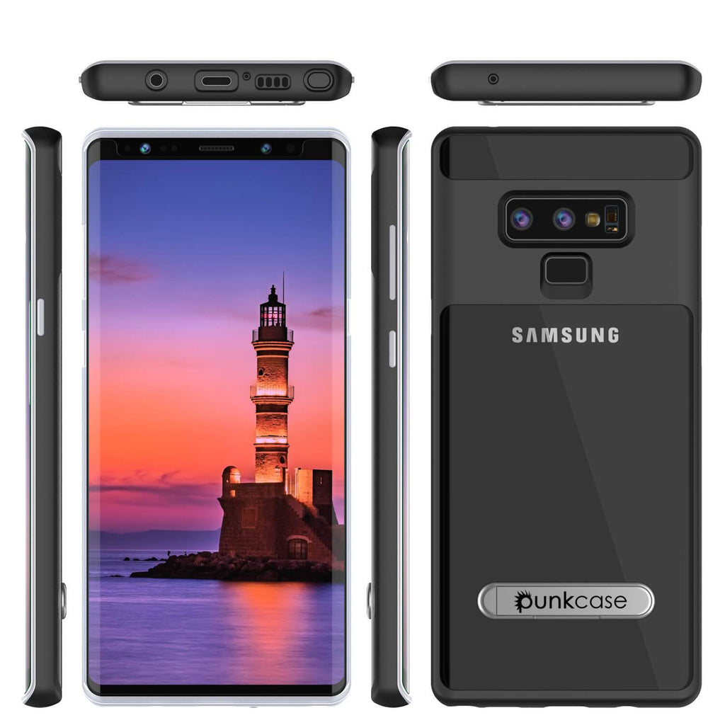 Galaxy Note 9 Lucid 3.0 PunkCase Armor Cover w/Integrated Kickstand and Screen Protector [Black] (Color in image: Silver)
