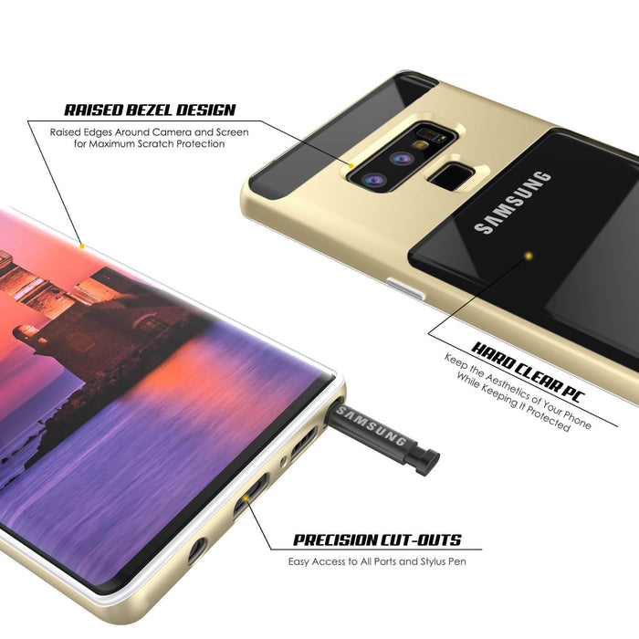 Galaxy Note 9 Lucid 3.0 PunkCase Armor Cover w/Integrated Kickstand and Screen Protector [Gold] (Color in image: Black)