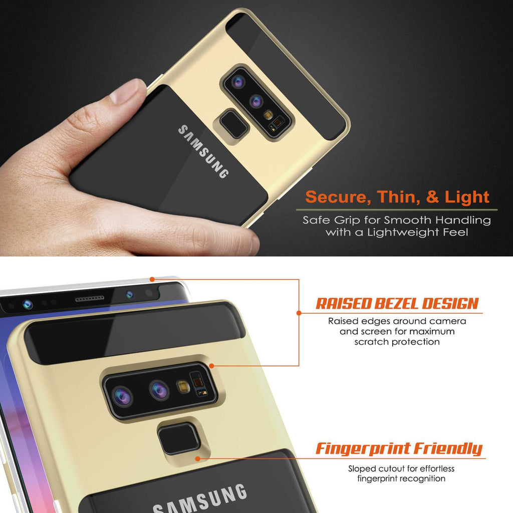 Galaxy Note 9 Lucid 3.0 PunkCase Armor Cover w/Integrated Kickstand and Screen Protector [Gold] (Color in image: Blue)