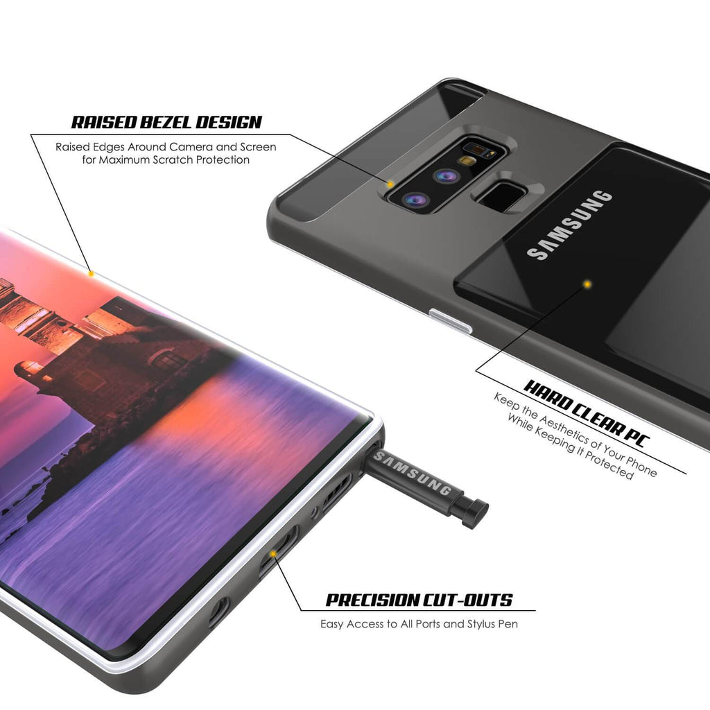 Galaxy Note 9 Lucid 3.0 PunkCase Armor Cover w/Integrated Kickstand and Screen Protector [Grey] (Color in image: Black)