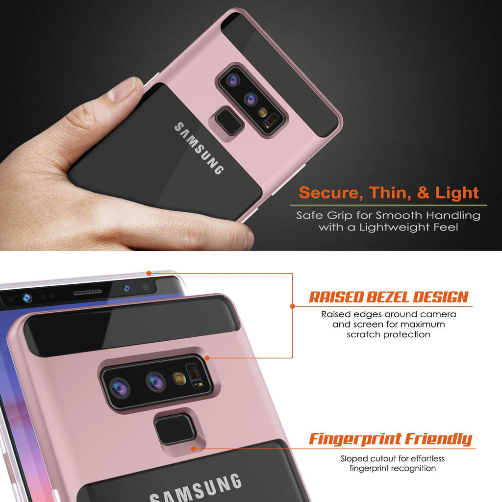 Galaxy Note 9 Lucid 3.0 PunkCase Armor Cover w/Integrated Kickstand and Screen Protector [Rose Gold] (Color in image: Gold)