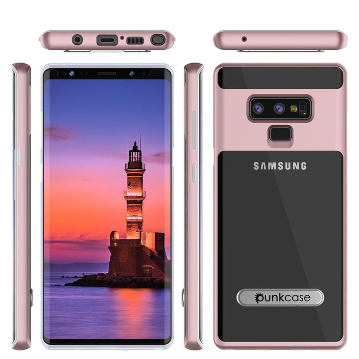 Galaxy Note 9 Lucid 3.0 PunkCase Armor Cover w/Integrated Kickstand and Screen Protector [Rose Gold] (Color in image: Silver)