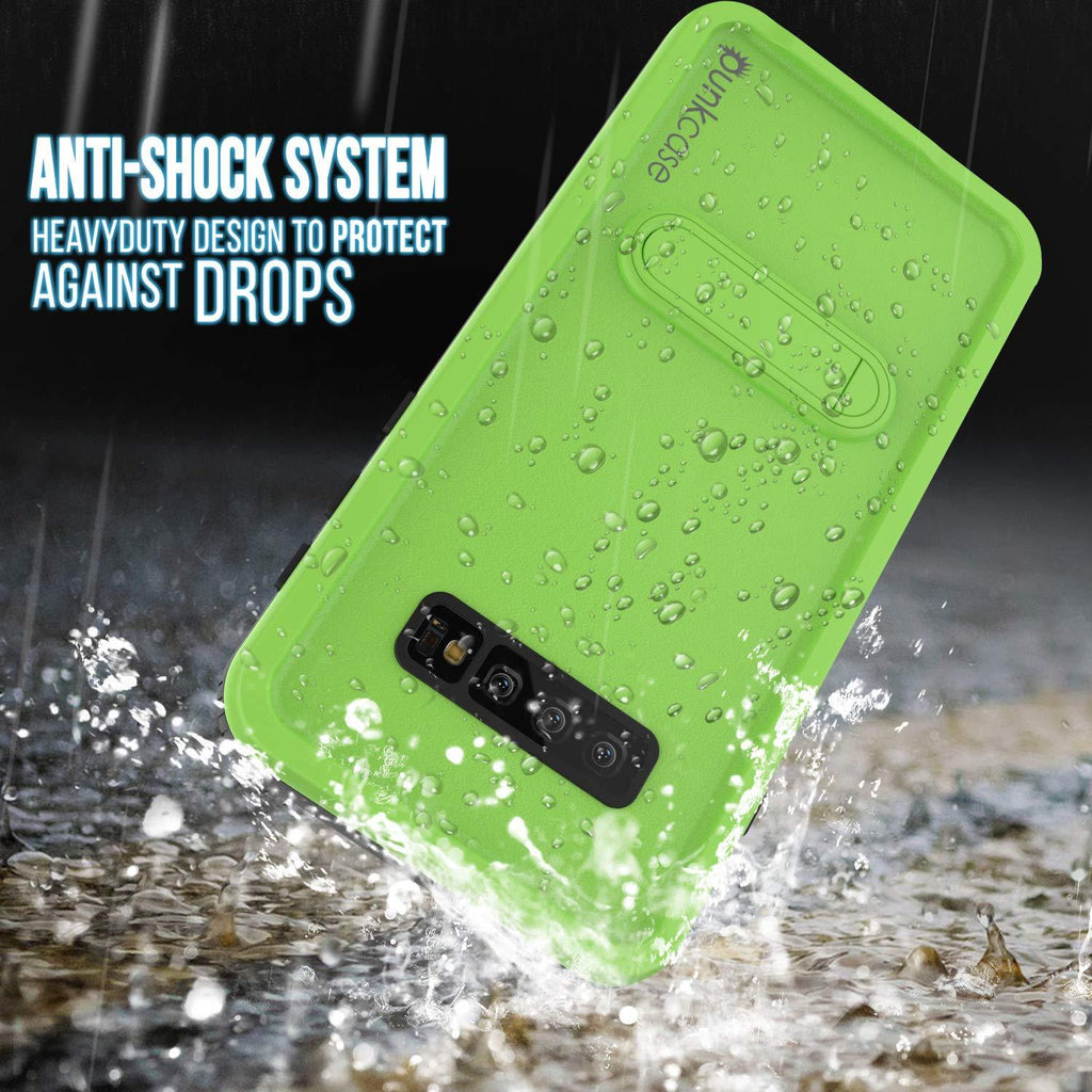 Galaxy S10+ Plus Waterproof Case, Punkcase [KickStud Series] Armor Cover [Light Green] (Color in image: Teal)
