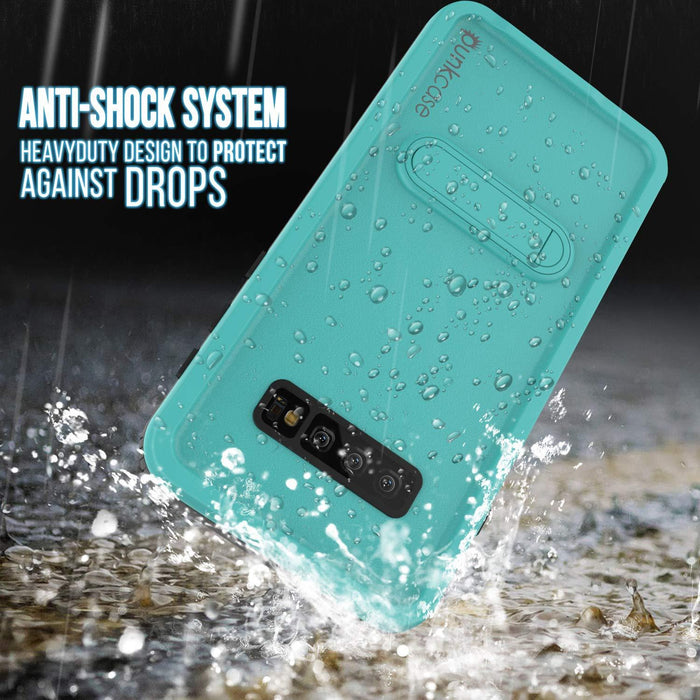 Galaxy S10+ Plus Waterproof Case, Punkcase [KickStud Series] Armor Cover [Teal] (Color in image: Pink)