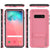 Galaxy S10+ Plus Waterproof Case, Punkcase [KickStud Series] Armor Cover [Pink] (Color in image: Red)
