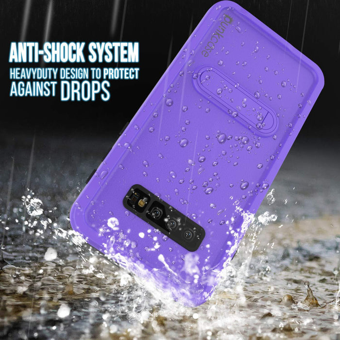 Galaxy S10 Waterproof Case, Punkcase [KickStud Series] Armor Cover [Purple] (Color in image: Light Blue)
