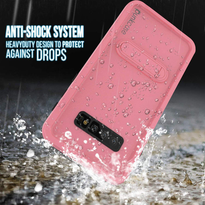 Galaxy S10 Waterproof Case, Punkcase [KickStud Series] Armor Cover [Pink] (Color in image: White)