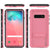 Galaxy S10 Waterproof Case, Punkcase [KickStud Series] Armor Cover [Pink] (Color in image: Red)