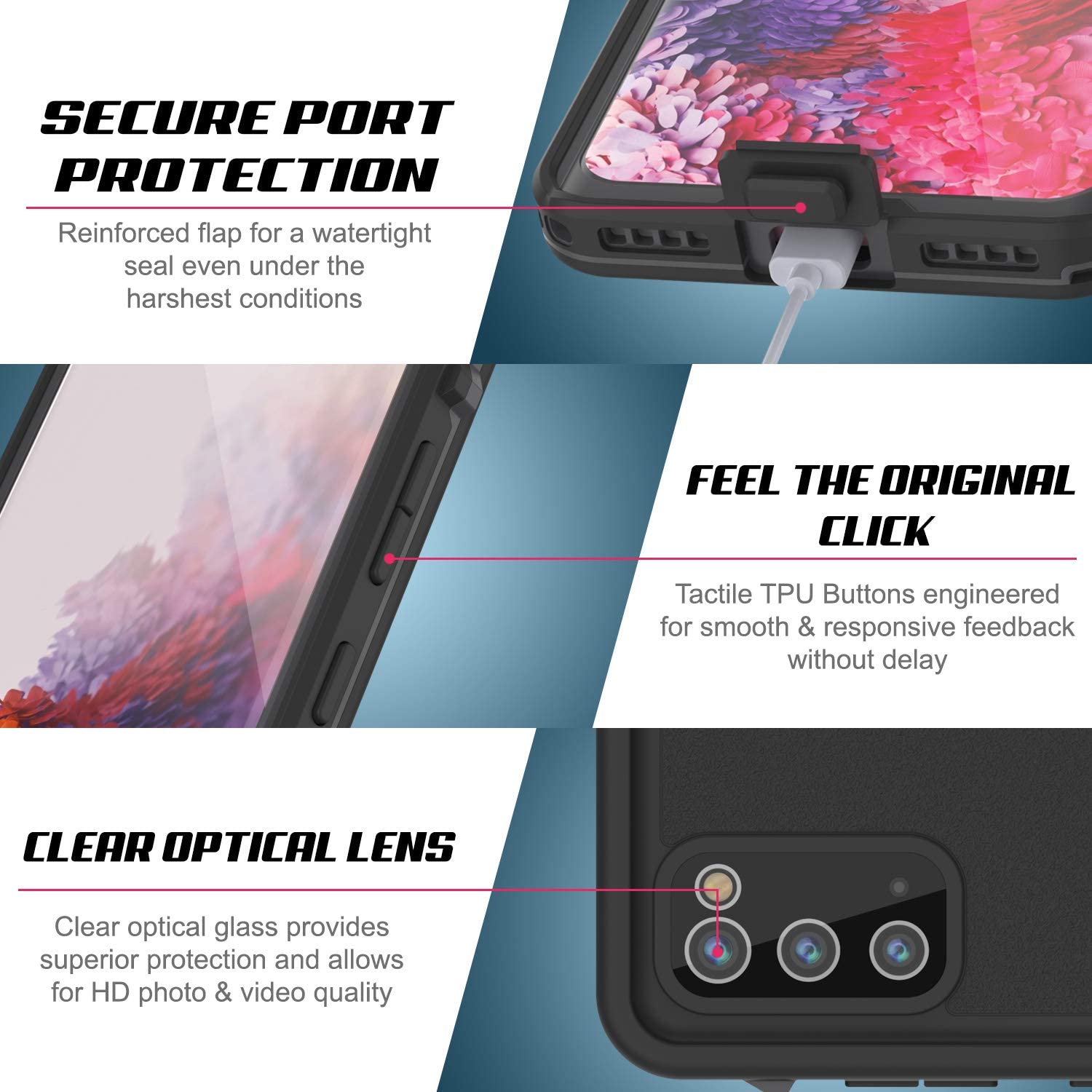 Galaxy S20 Waterproof Case, Punkcase [KickStud Series] Armor Cover [Teal]