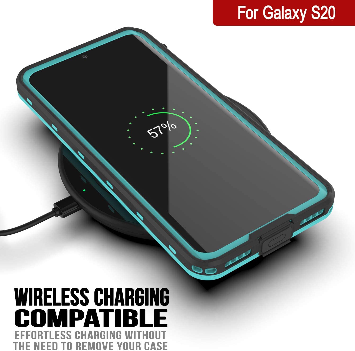 Galaxy S20 Waterproof Case, Punkcase [KickStud Series] Armor Cover [Teal]