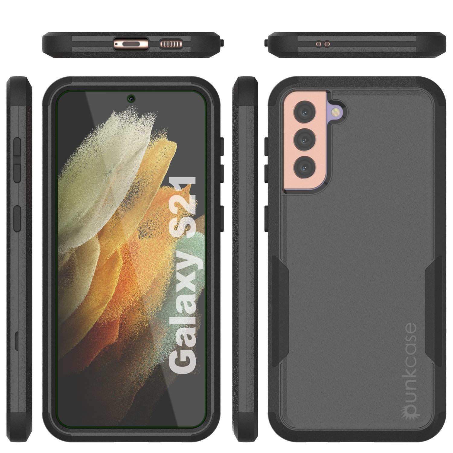 Punkcase for Galaxy S21 5G Belt Clip Multilayer Holster Case [Patron Series] [Black]