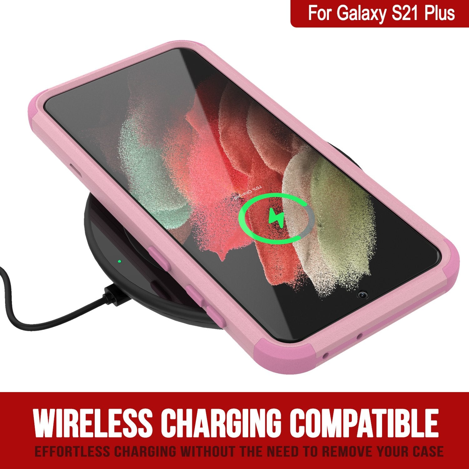 Punkcase for Galaxy S21+ Plus 5G Belt Clip Multilayer Holster Case [Patron Series] [Pink]
